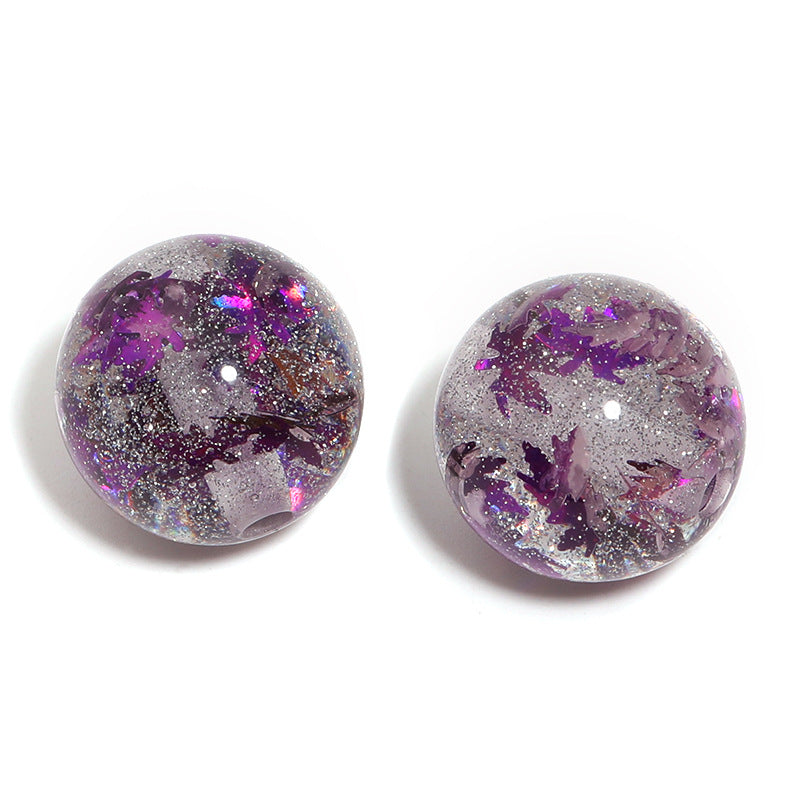 10PCS-DIY Glitter Resin Beads – Colorful Round Loose Beads for Beaded Pens, Phone Charms & Jewelry Making