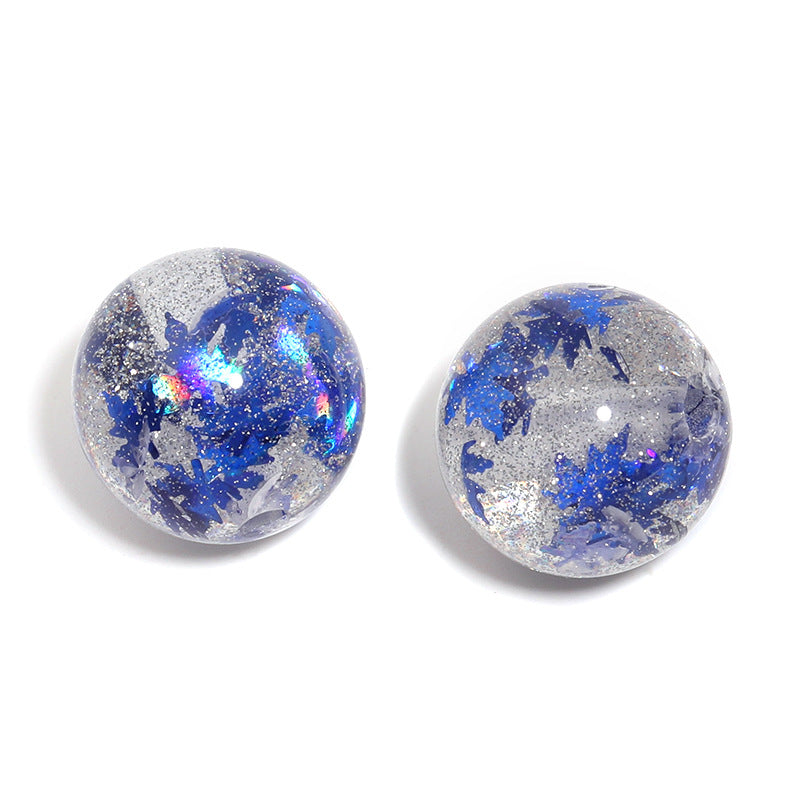 10PCS-DIY Glitter Resin Beads – Colorful Round Loose Beads for Beaded Pens, Phone Charms & Jewelry Making