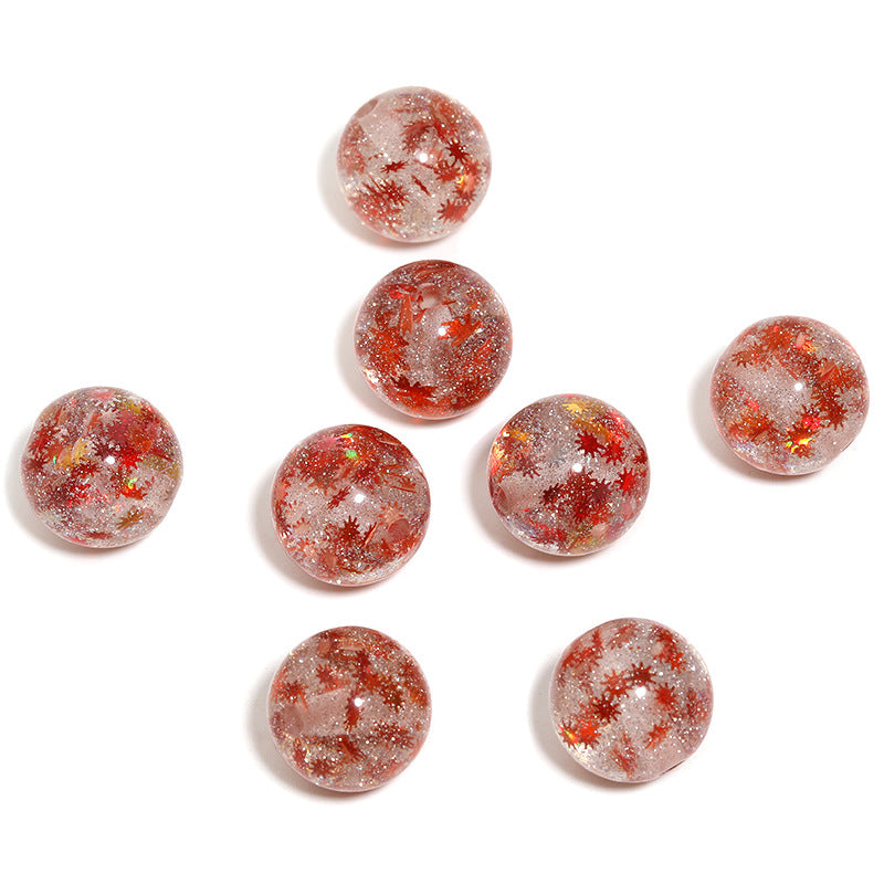 10PCS-DIY Glitter Resin Beads – Colorful Round Loose Beads for Beaded Pens, Phone Charms & Jewelry Making
