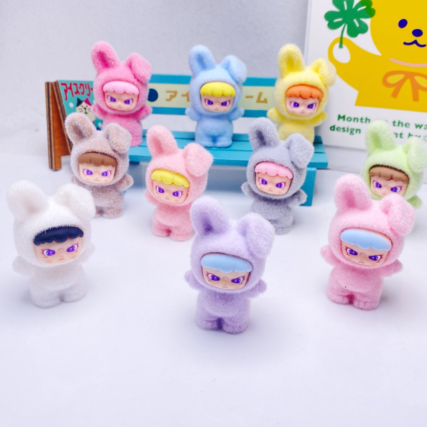 3D Flocked D*RA Rabbit Head “Big Cousin” – Cute DIY Jewelry Pendant
