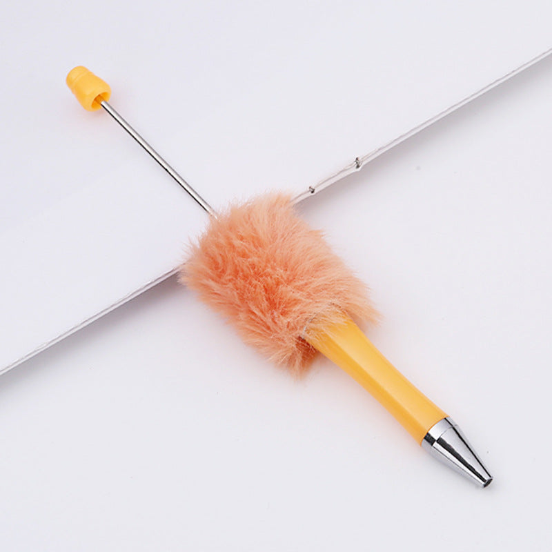 Fluffy Beaded Pen – Cute Furry DIY Pom-Pom Ballpoint Pen, Creative Gift Stationery (In Stock for Wholesale)