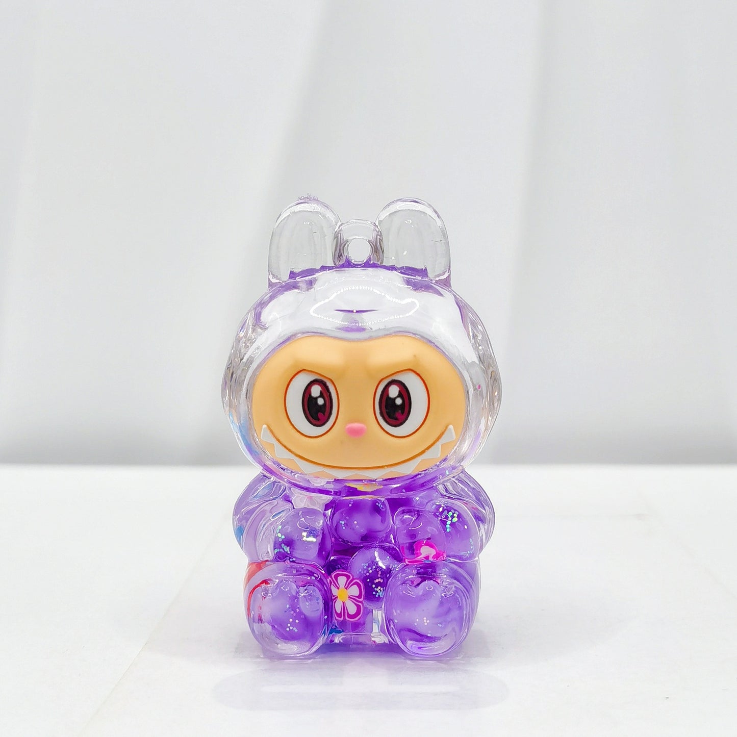 Creative quicksand ornament luminous rabub flash keychain pendant