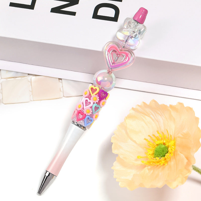 High-Transparency Colorful Bow Bunny Acrylic Rabbit Ear Vertical Hole Beads – DIY Bead Pen & Keychain Accessories