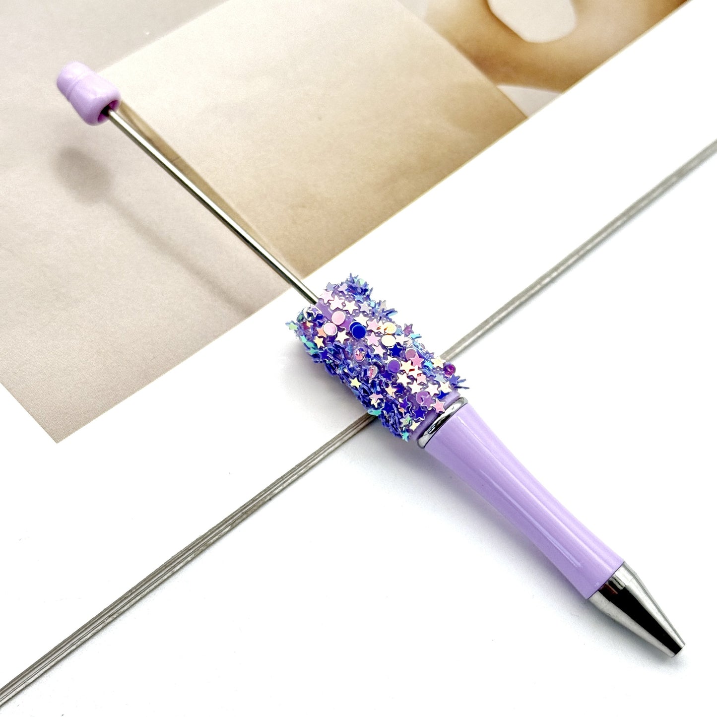 Star Bead Pen – Creative Five-Pointed Star Sequin Ballpoint Pen, Handmade Rotating Signature Pen (Wholesale Available)