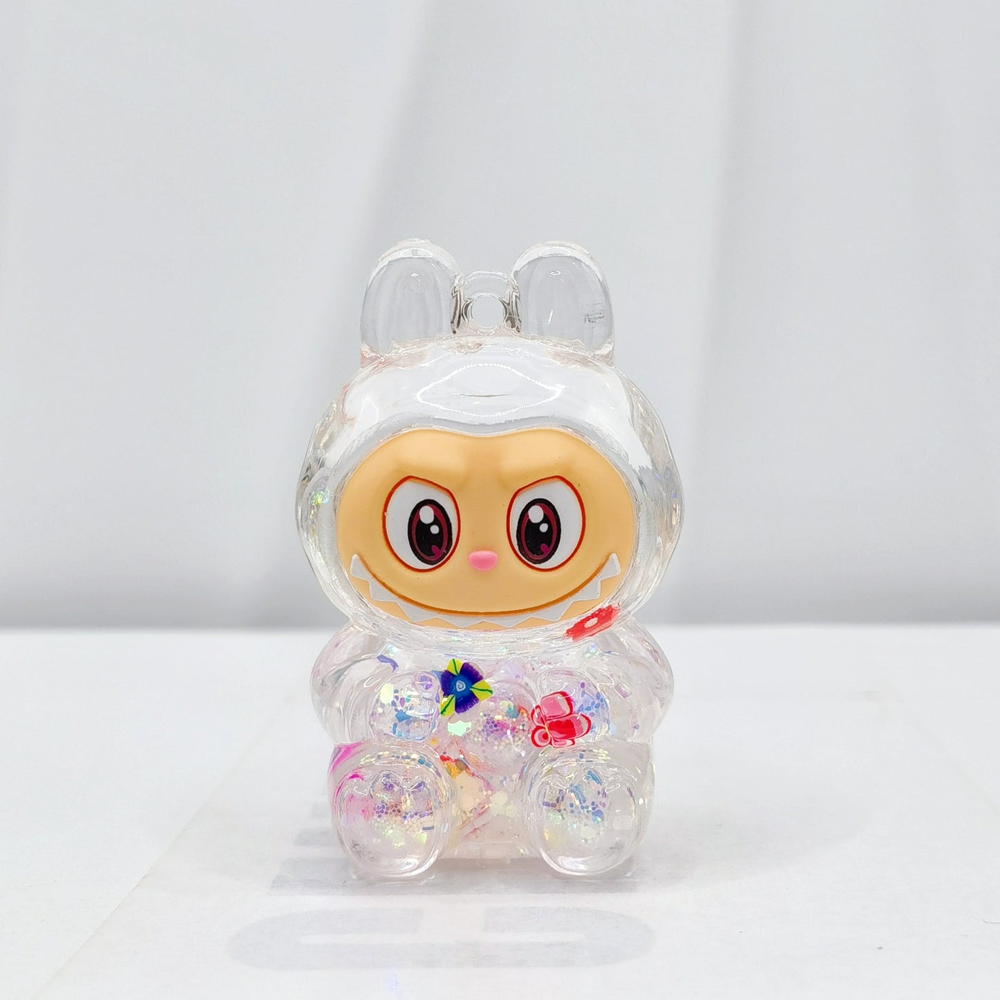 Creative quicksand ornament luminous rabub flash keychain pendant