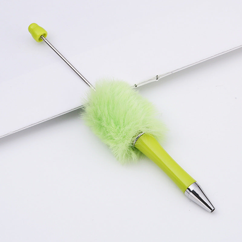 Fluffy Beaded Pen – Cute Furry DIY Pom-Pom Ballpoint Pen, Creative Gift Stationery (In Stock for Wholesale)
