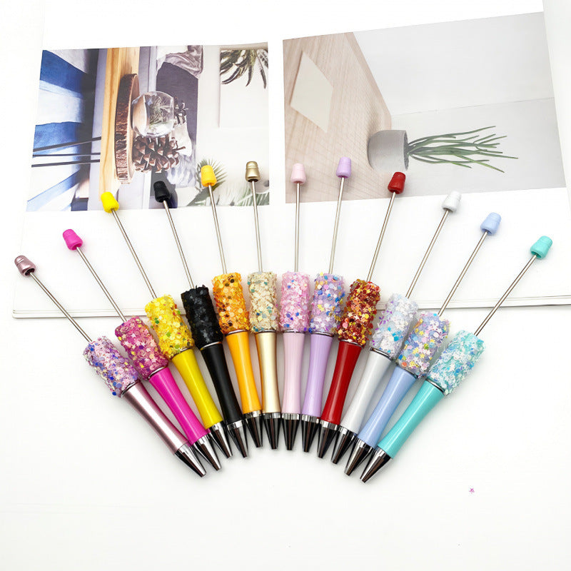 Star Bead Pen – Creative Five-Pointed Star Sequin Ballpoint Pen, Handmade Rotating Signature Pen (Wholesale Available)
