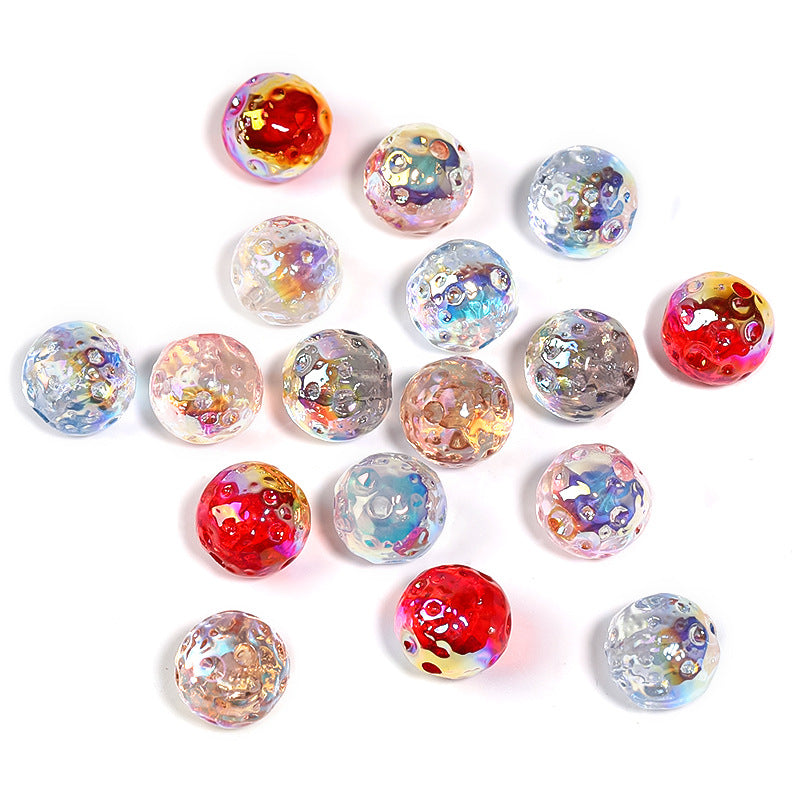 UV Electroplated Irregular Moon Beads – Transparent Color Starry Sky Beads for DIY Bead Pens & Mobile Phone Chain Accessories