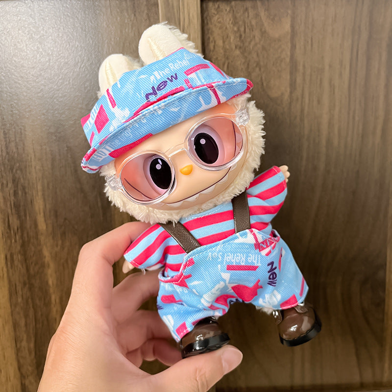 17cm Labubu Figure, Labubu Clothing Made of Soft PVC, Cute Dress-Up Casual Outfit, Plush Toy Clothes, Compatible with Generations 1, 2, and 3
