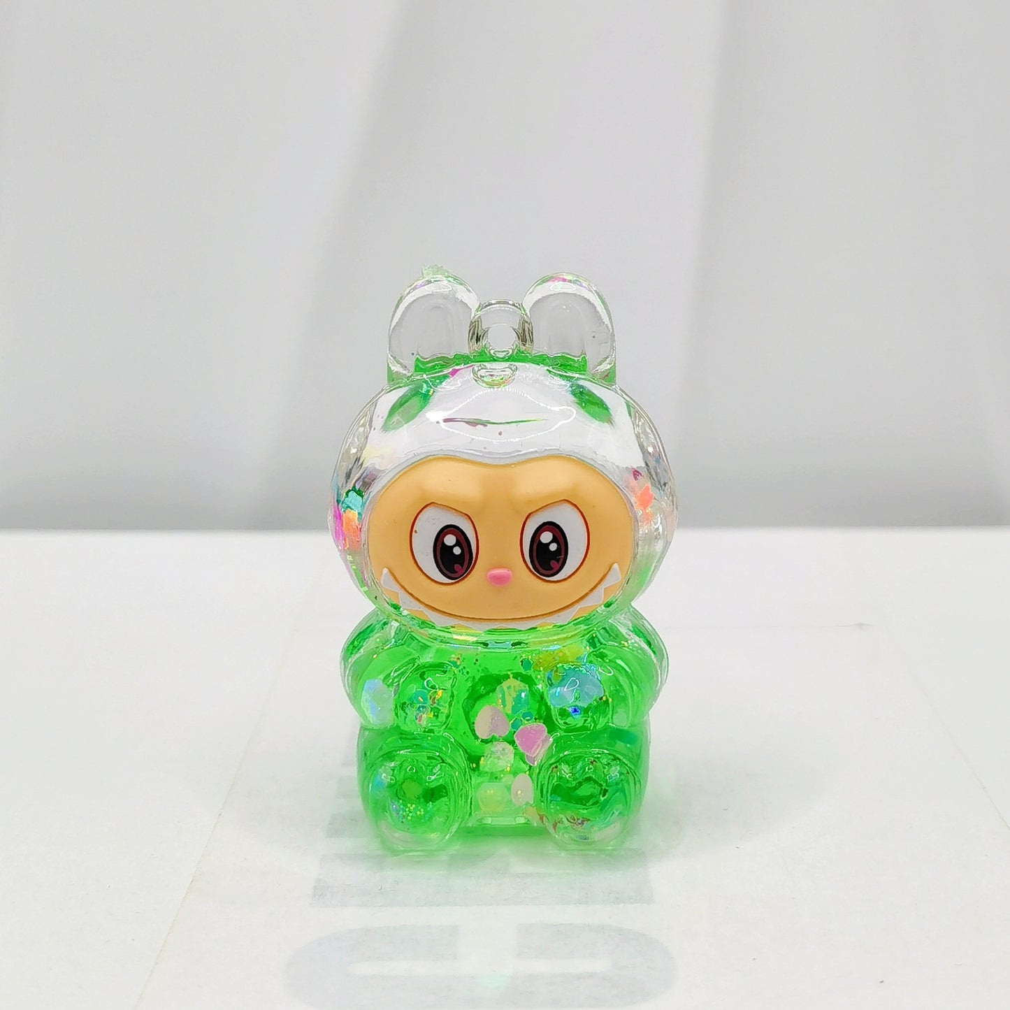 Creative quicksand ornament luminous rabub flash keychain pendant