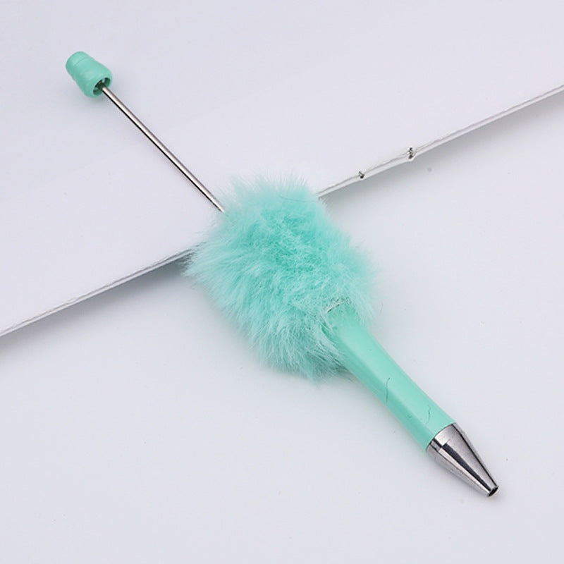 Fluffy Beaded Pen – Cute Furry DIY Pom-Pom Ballpoint Pen, Creative Gift Stationery (In Stock for Wholesale)