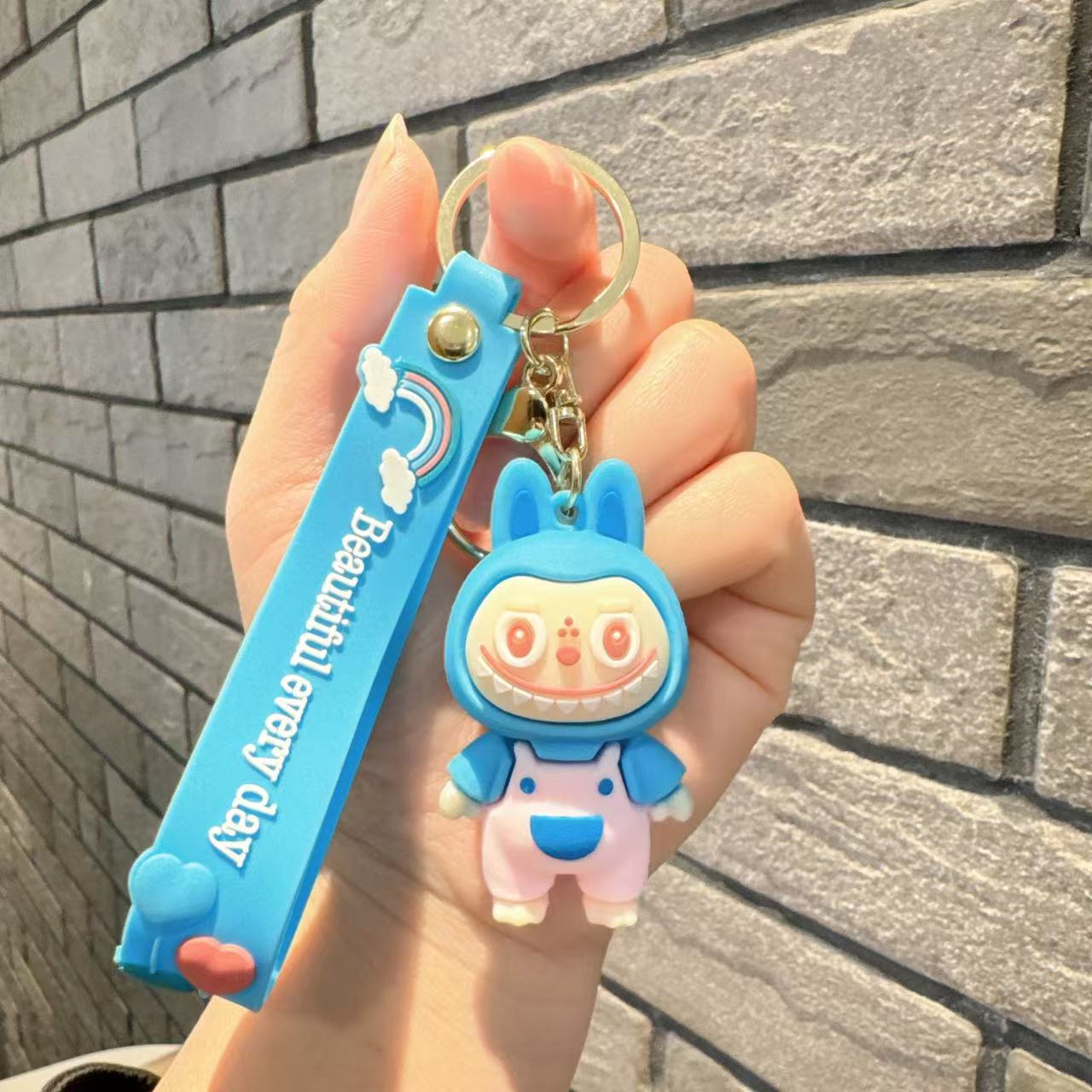 Cartoon Cute Labrabbit Keychain, 3D Figure Backpack Pendant, Car Keychain, Small Gift Decoration