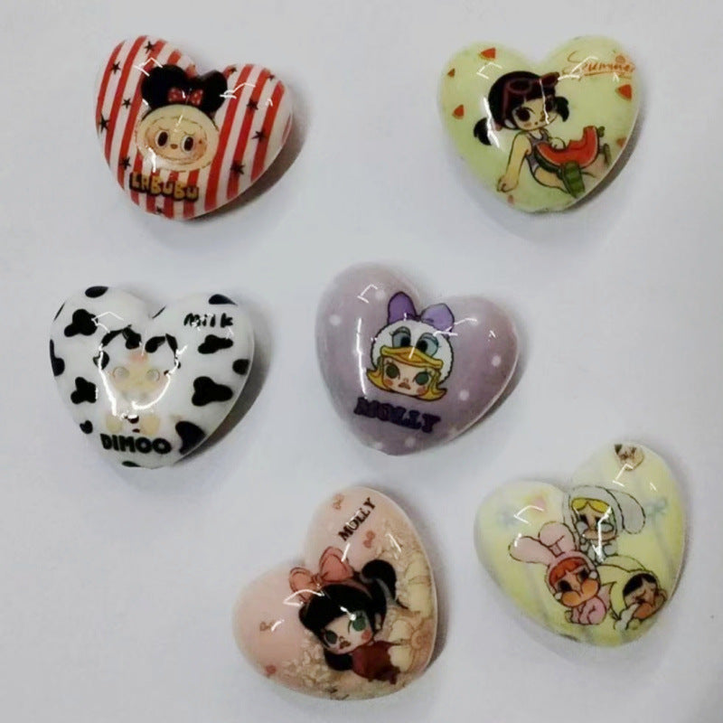 26x22mm Acrylic KT Cat Cartoon Beads – Through Hole DIY Phone Strap & Pen Accessories for Douyin Live
