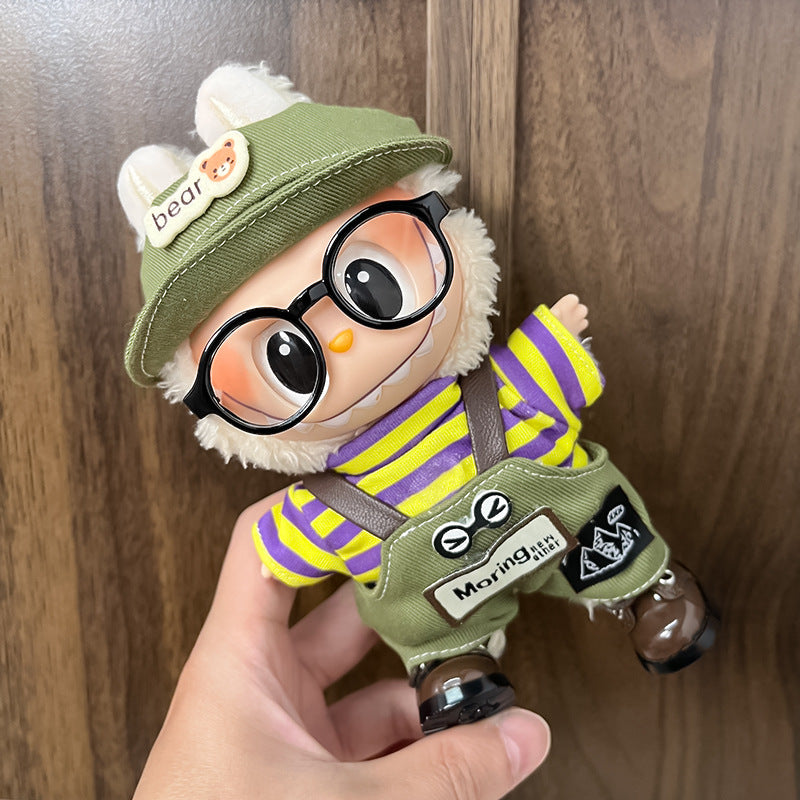 17cm Labubu Figure, Labubu Clothing Made of Soft PVC, Cute Dress-Up Casual Outfit, Plush Toy Clothes, Compatible with Generations 1, 2, and 3