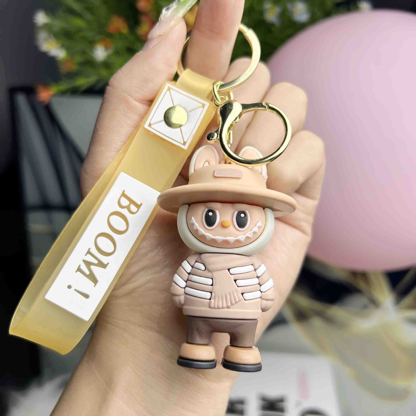 Cartoon PVC Soft Rubber Labrabbit Keychain Pendant, Blind Box Trendy Labrabbit Series, Small Gift Figurine