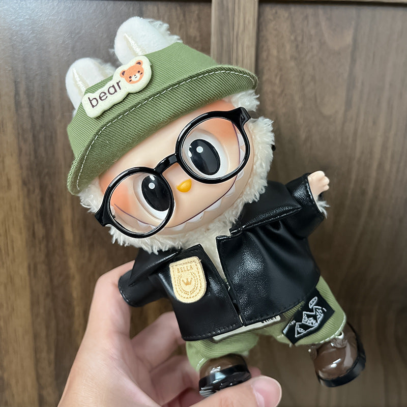 17cm Labubu Figure, Labubu Clothing Made of Soft PVC, Cute Dress-Up Casual Outfit, Plush Toy Clothes, Compatible with Generations 1, 2, and 3