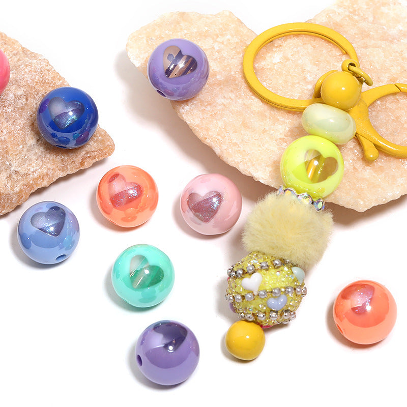 High-Quality Ins-Style Gold-Plated Small Stone Straight Hole Loose Beads – DIY Bead Pen, Bracelet & Keychain Accessories