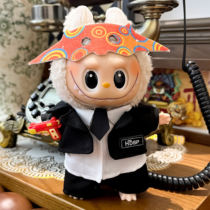 17cm Labubu Figure, Labubu Clothing Made of Soft PVC, Cute Dress-Up Casual Outfit, Plush Toy Clothes, Compatible with Generations 1, 2, and 3