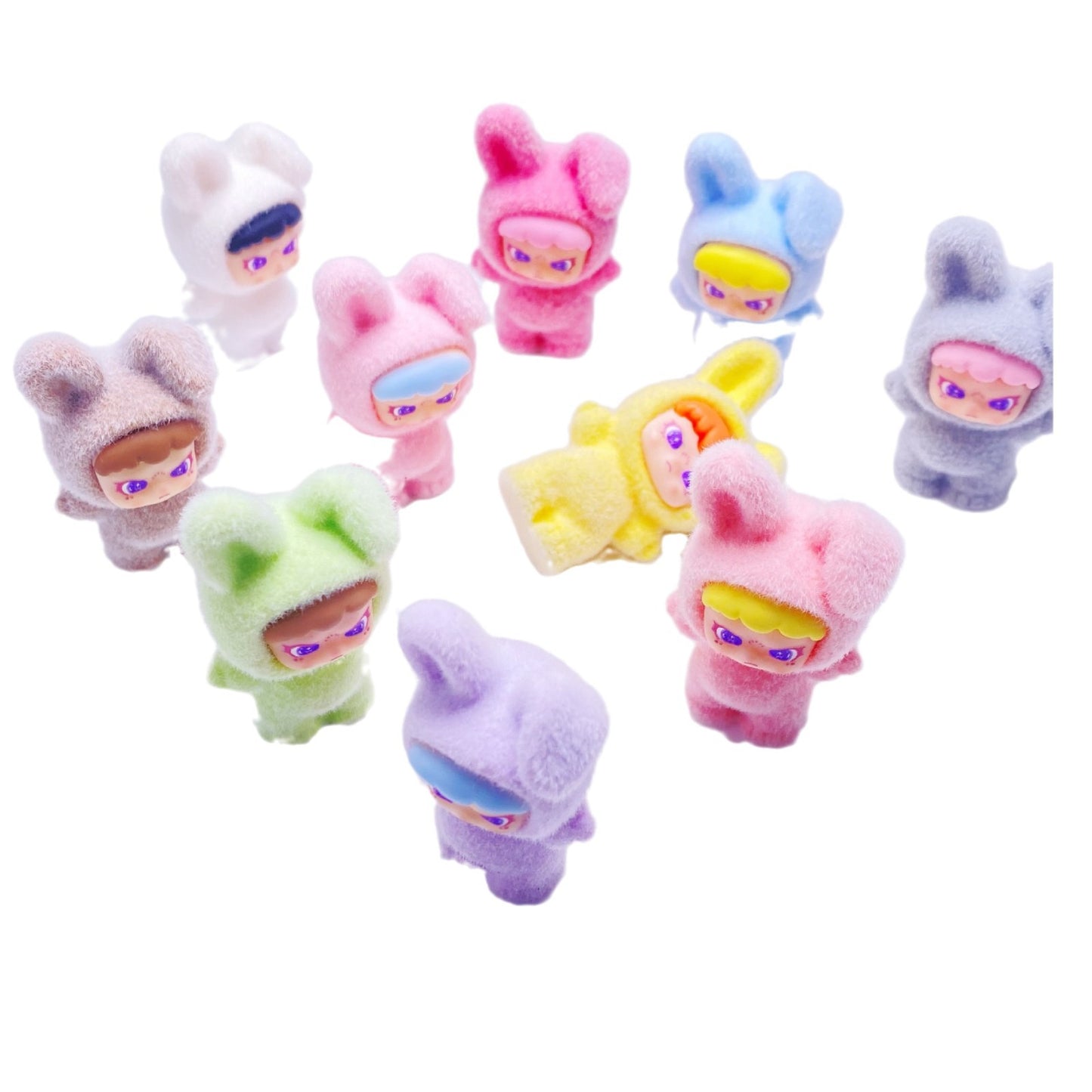 3D Flocked D*RA Rabbit Head “Big Cousin” – Cute DIY Jewelry Pendant