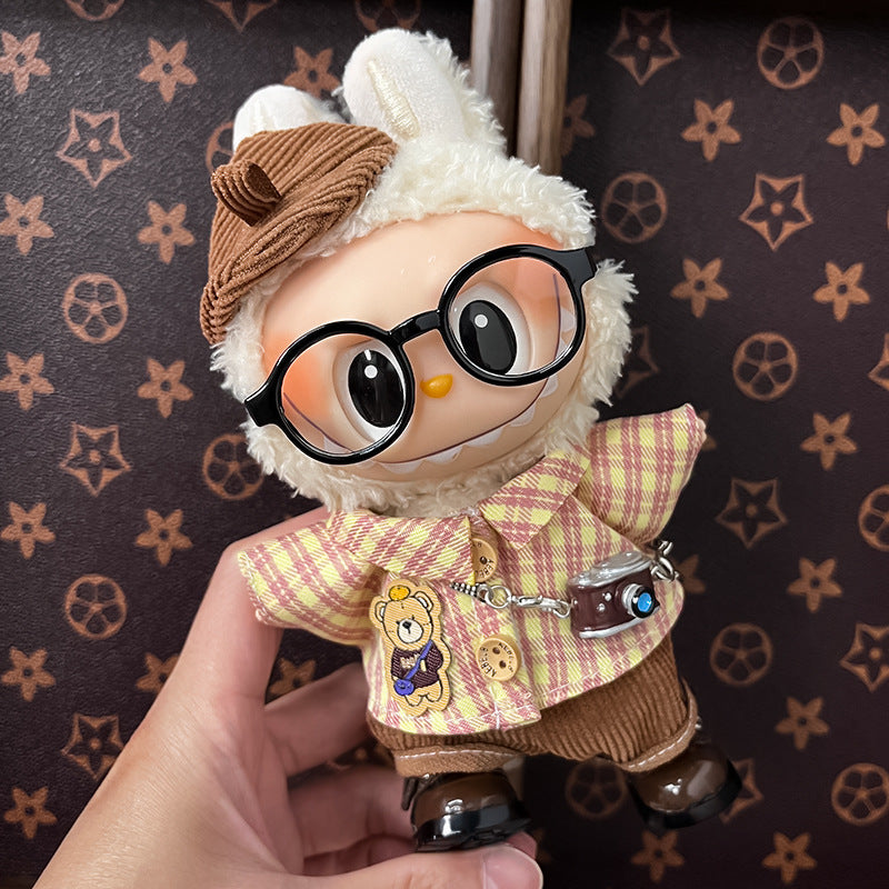 17cm Labubu Figure, Labubu Clothing Made of Soft PVC, Cute Dress-Up Casual Outfit, Plush Toy Clothes, Compatible with Generations 1, 2, and 3