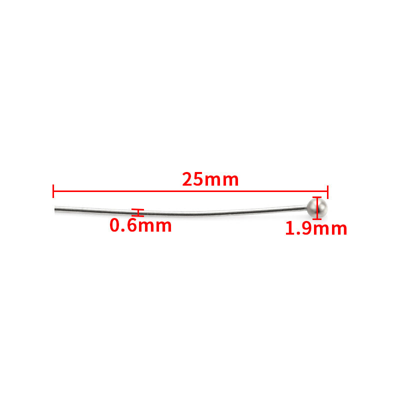 New spherical needle round needle stainless steel jewelry accessories DIY beading material multi-specification fashion titanium steel accessories