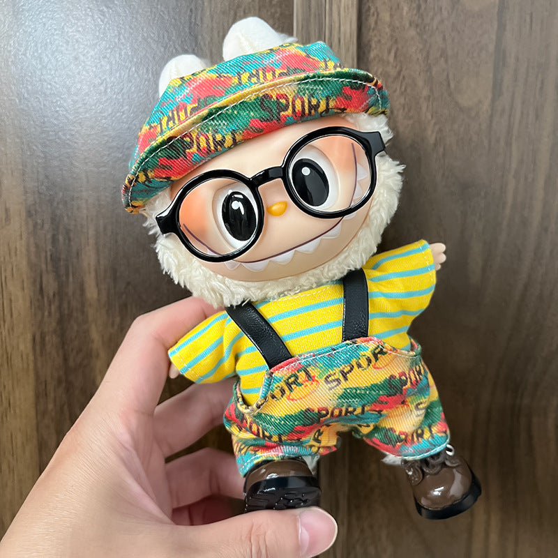 17cm Labubu Figure, Labubu Clothing Made of Soft PVC, Cute Dress-Up Casual Outfit, Plush Toy Clothes, Compatible with Generations 1, 2, and 3