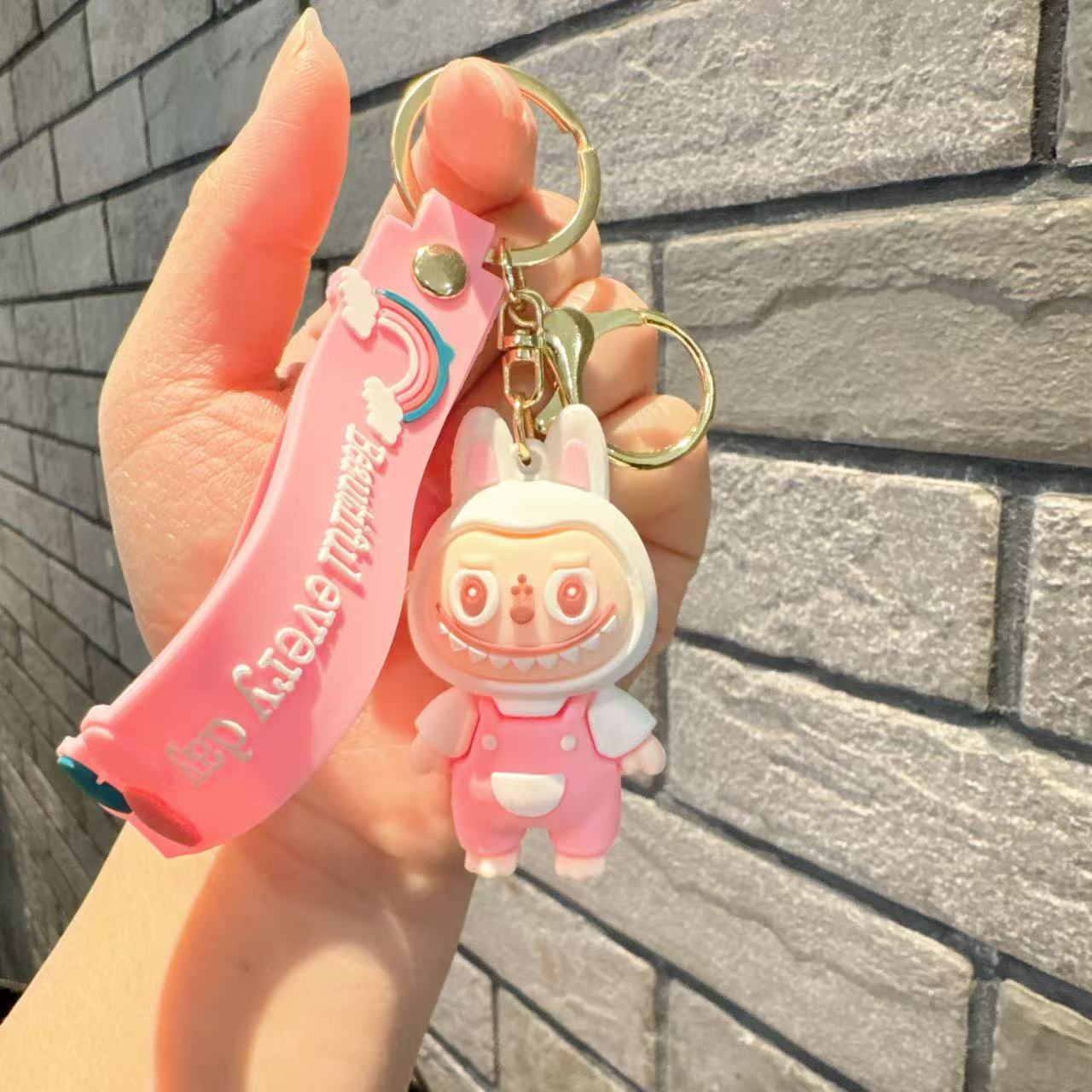 Cartoon Cute Labrabbit Keychain, 3D Figure Backpack Pendant, Car Keychain, Small Gift Decoration