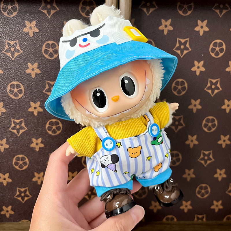 17cm Labubu Figure, Labubu Clothing Made of Soft PVC, Cute Dress-Up Casual Outfit, Plush Toy Clothes, Compatible with Generations 1, 2, and 3
