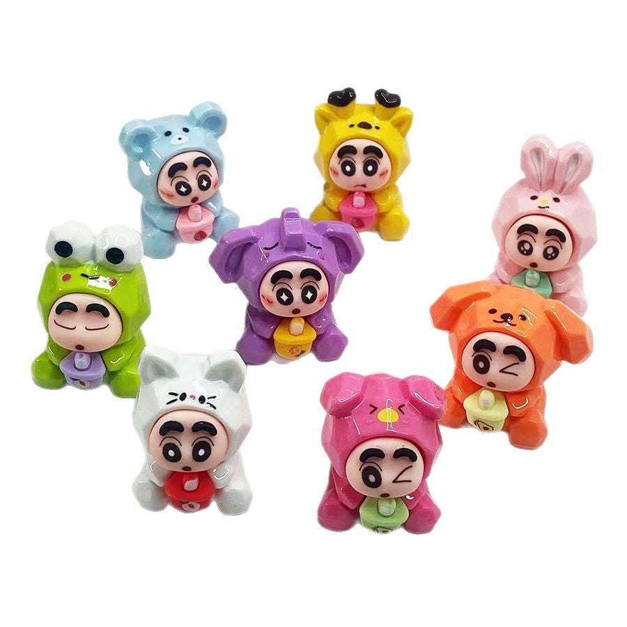 New Milk Tea Crayon Shin-chan DIY Gift – 3D Resin Keychain Pendant