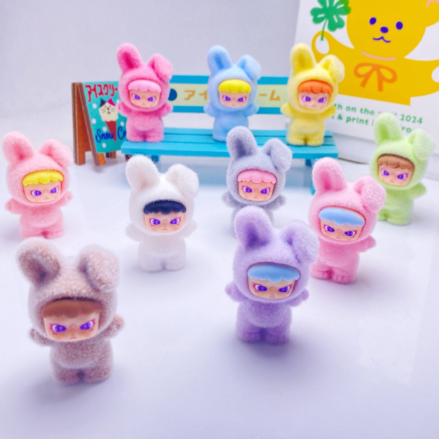 3D Flocked D*RA Rabbit Head “Big Cousin” – Cute DIY Jewelry Pendant