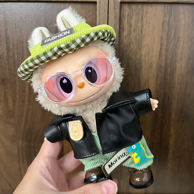 17cm Labubu Figure, Labubu Clothing Made of Soft PVC, Cute Dress-Up Casual Outfit, Plush Toy Clothes, Compatible with Generations 1, 2, and 3
