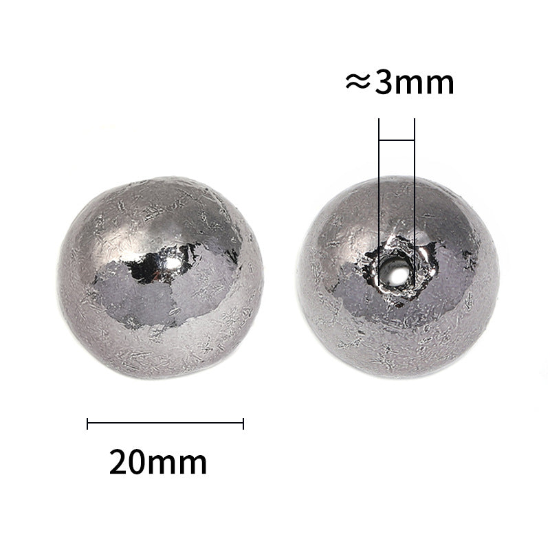 20mm Electroplated Metallic Wrinkled Skin Round Beads – Acrylic Imitation Gold Foil DIY Phone Chain & Keychain Beads