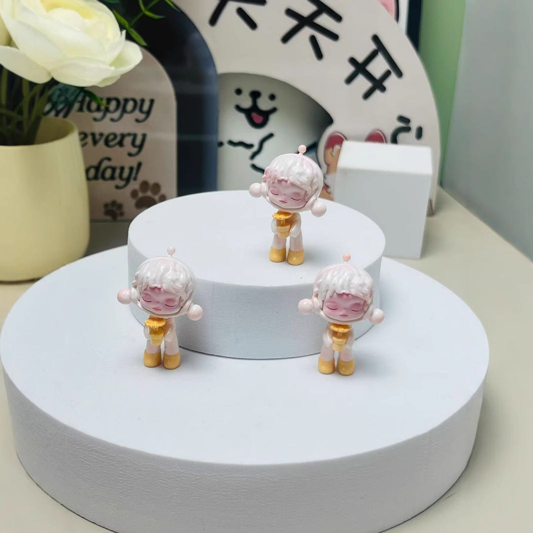 SKULLPANDA temperature series cute grain punchable sp8 generation tide play figure toy ornament doll ornament