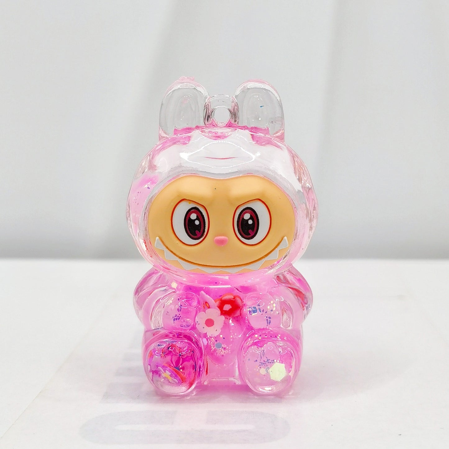 Creative quicksand ornament luminous rabub flash keychain pendant