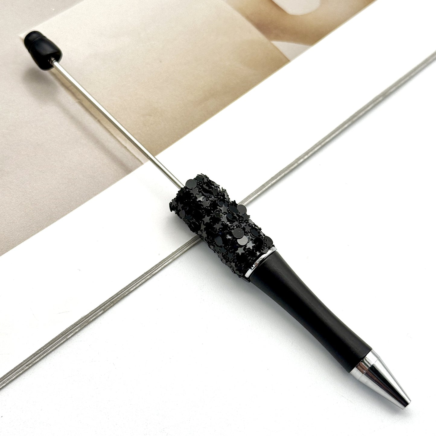 Star Bead Pen – Creative Five-Pointed Star Sequin Ballpoint Pen, Handmade Rotating Signature Pen (Wholesale Available)