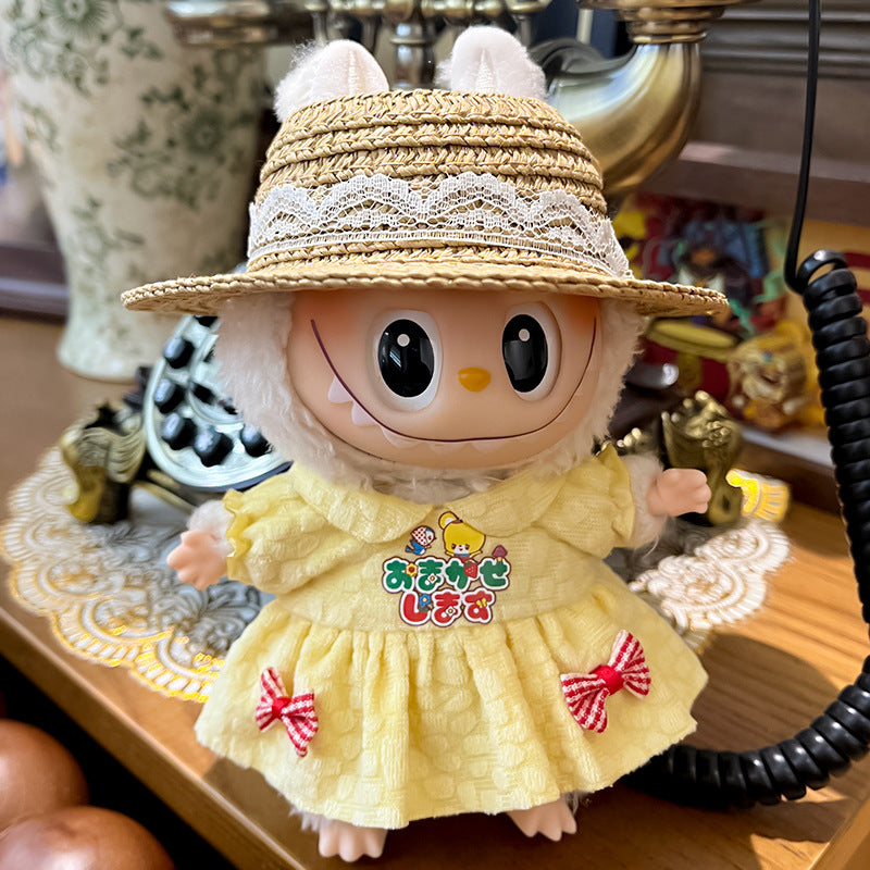 17cm Labubu Figure, Labubu Clothing Made of Soft PVC, Cute Dress-Up Casual Outfit, Plush Toy Clothes, Compatible with Generations 1, 2, and 3