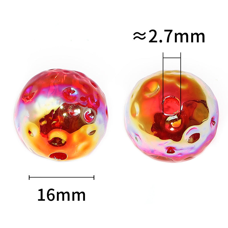 UV Electroplated Irregular Moon Beads – Transparent Color Starry Sky Beads for DIY Bead Pens & Mobile Phone Chain Accessories