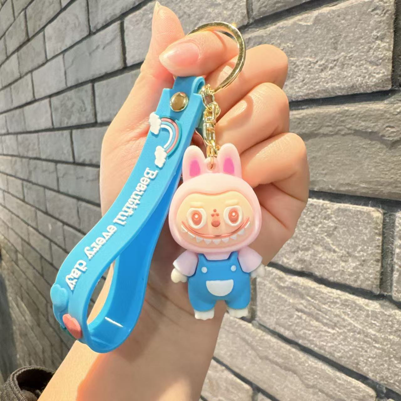 Cartoon Cute Labrabbit Keychain, 3D Figure Backpack Pendant, Car Keychain, Small Gift Decoration