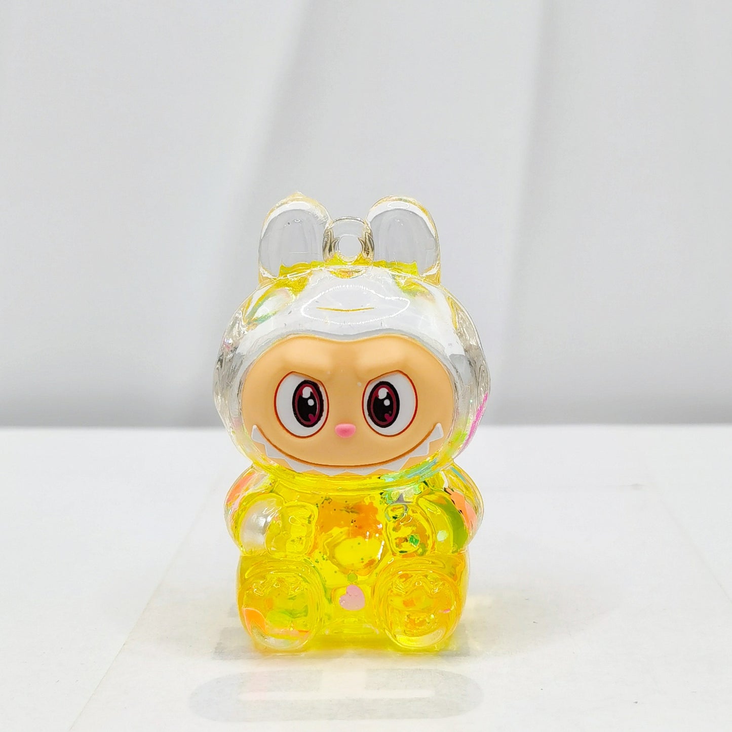 Creative quicksand ornament luminous rabub flash keychain pendant