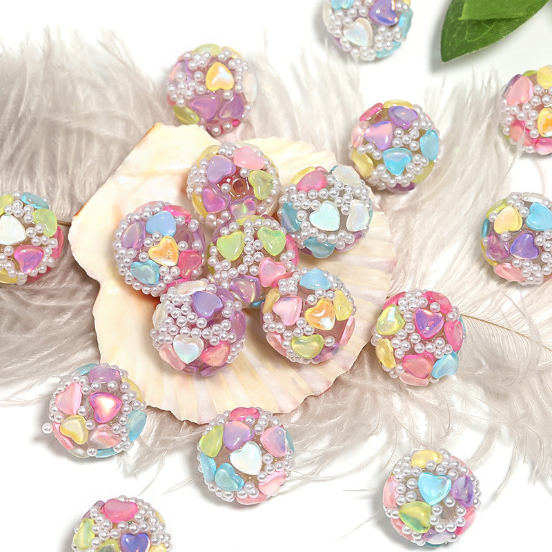 Heavy-Duty Colorful Mermaid Love Diamond Pearl Beads – DIY Bead Pen & Mobile Phone Chain Accessories