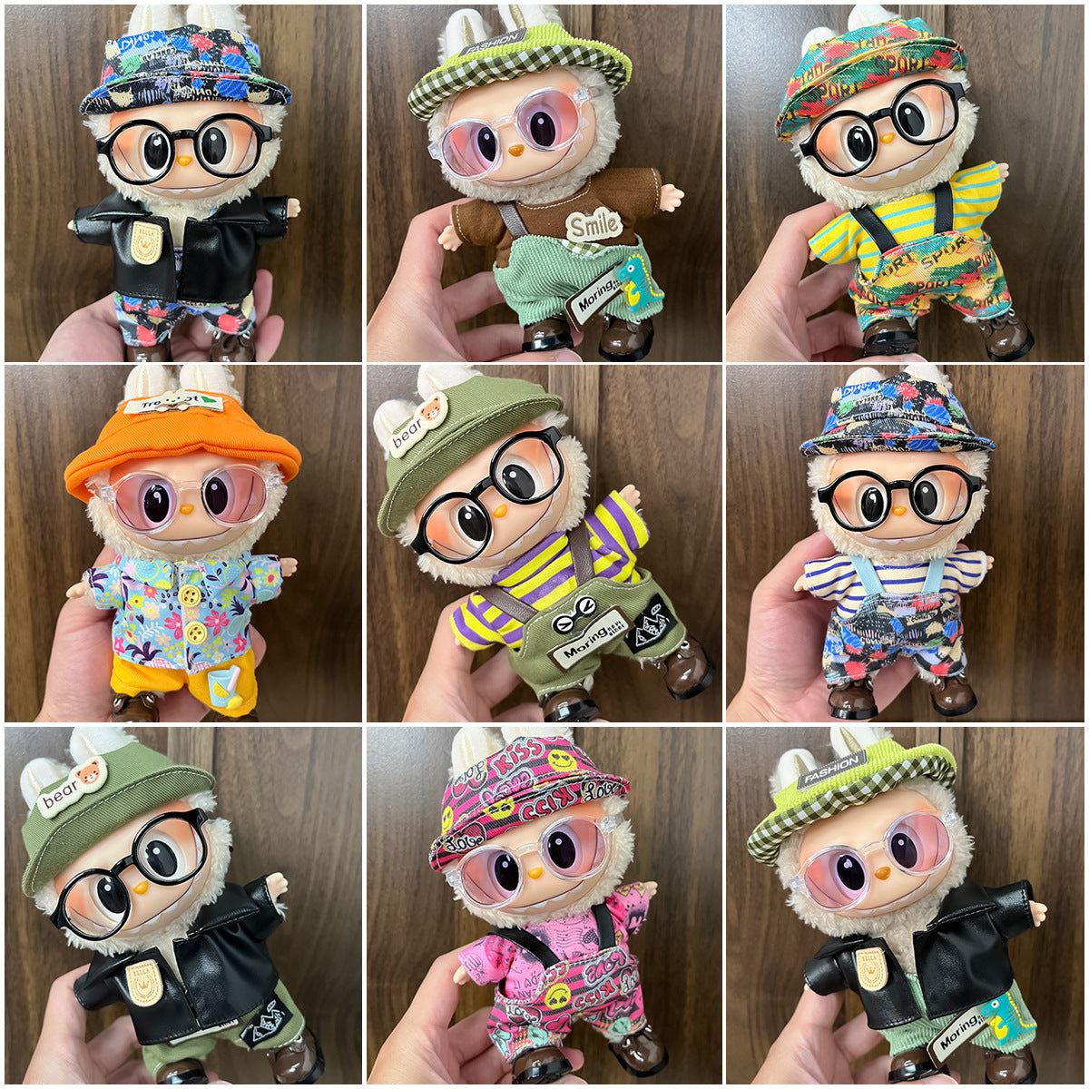 17cm Labubu Figure, Labubu Clothing Made of Soft PVC, Cute Dress-Up Casual Outfit, Plush Toy Clothes, Compatible with Generations 1, 2, and 3