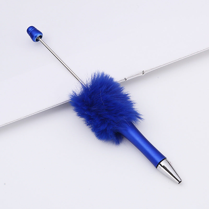 Fluffy Beaded Pen – Cute Furry DIY Pom-Pom Ballpoint Pen, Creative Gift Stationery (In Stock for Wholesale)