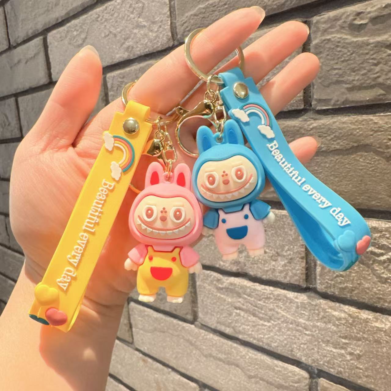 Cartoon Cute Labrabbit Keychain, 3D Figure Backpack Pendant, Car Keychain, Small Gift Decoration
