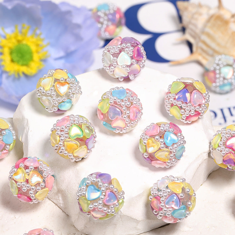 Heavy-Duty Colorful Mermaid Love Diamond Pearl Beads – DIY Bead Pen & Mobile Phone Chain Accessories