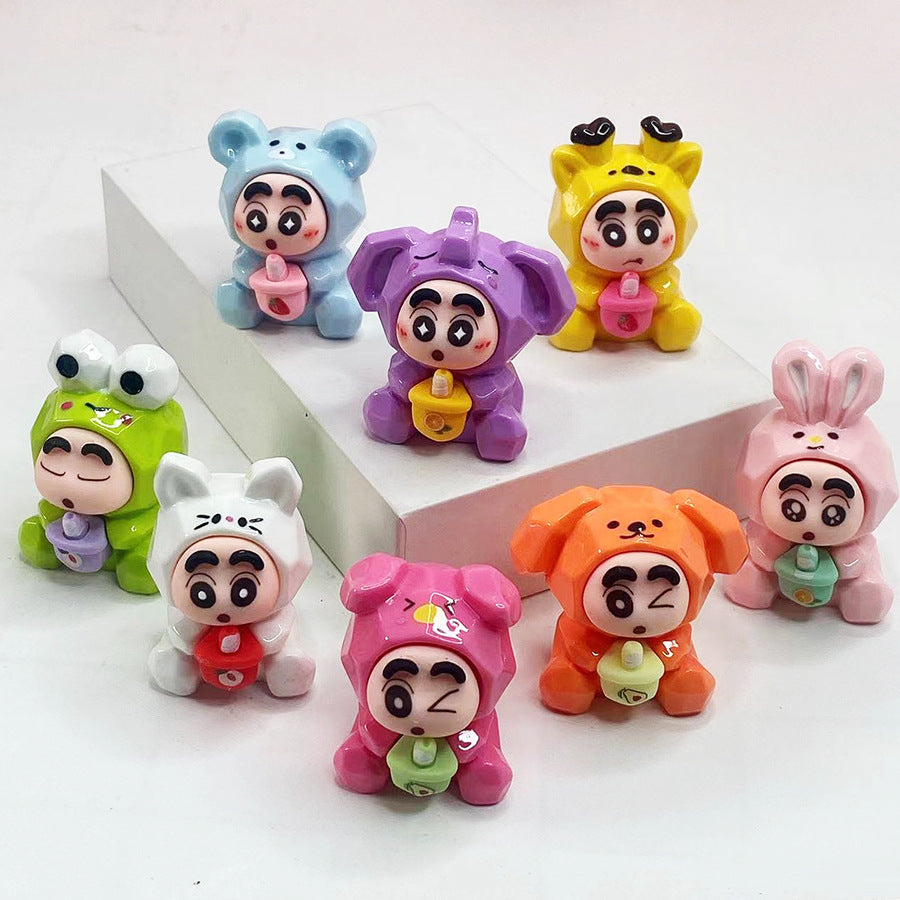 New Milk Tea Crayon Shin-chan DIY Gift – 3D Resin Keychain Pendant