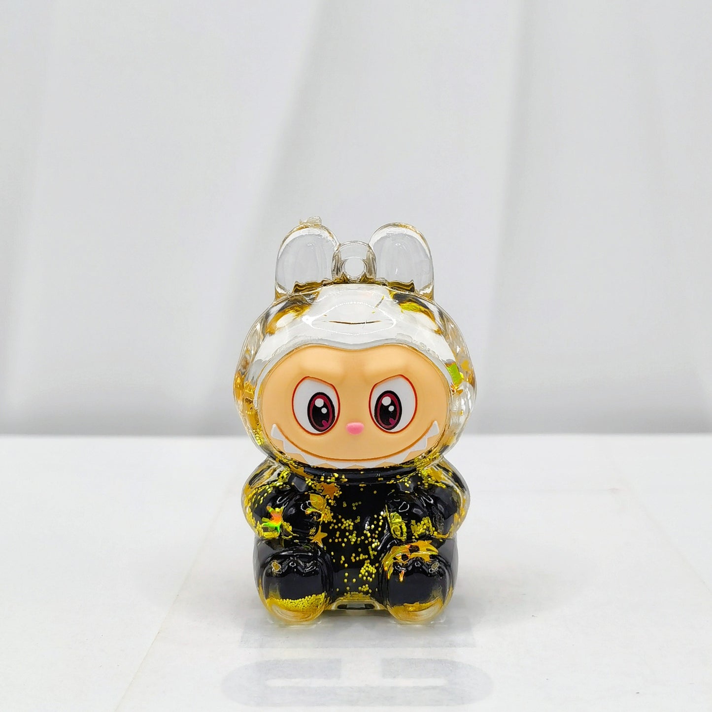 Creative quicksand ornament luminous rabub flash keychain pendant