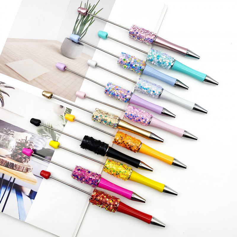 Star Bead Pen – Creative Five-Pointed Star Sequin Ballpoint Pen, Handmade Rotating Signature Pen (Wholesale Available)