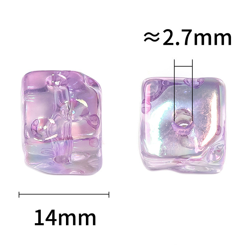 Optical Electroplated Cheese-Shaped Transparent Acrylic Square Beads – DIY Bead Pen & Mobile Phone Chain Jewelry Accessories