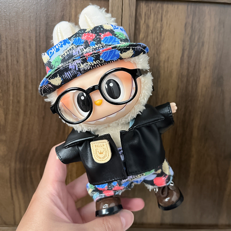 17cm Labubu Figure, Labubu Clothing Made of Soft PVC, Cute Dress-Up Casual Outfit, Plush Toy Clothes, Compatible with Generations 1, 2, and 3
