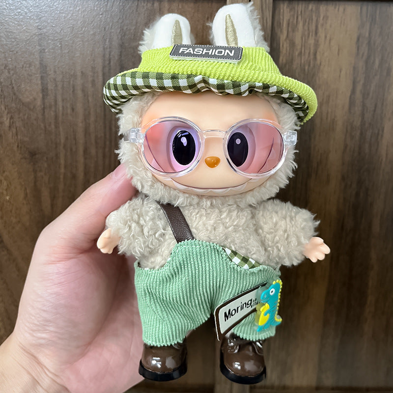 17cm Labubu Figure, Labubu Clothing Made of Soft PVC, Cute Dress-Up Casual Outfit, Plush Toy Clothes, Compatible with Generations 1, 2, and 3